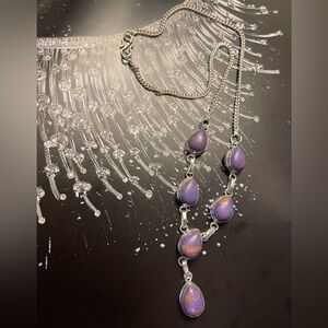 PURPLE Copper Turquoise Sterling Silver Necklace